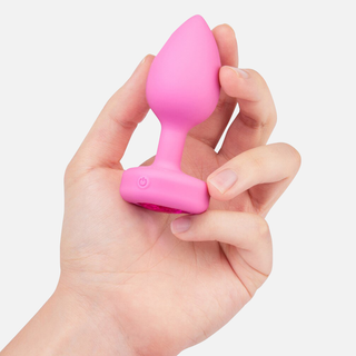 Remote Control Vibrating Dildo Jewelled Heart Plug - S/M