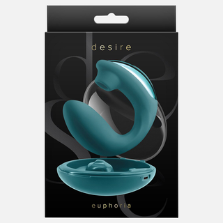 Desire Euphoria Dual ended Air Pulse and Suction Vibrator - Dark Teal