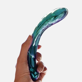 Kalii Glass G-spot Dildo - Teal