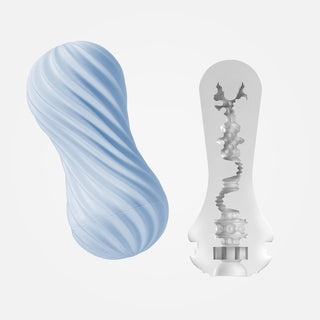 Flex - Non-Vibrating Spiralling Masturbator - Blue