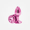 Rear Assets - Small Pink Metal Anal Plug with Round Gem Base