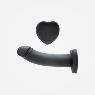 Heartbreaker - 7'' Black Non-Vibrating Dildo with Heart Base